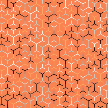  Altıgen Labirent deseni soyut illüstrasyon