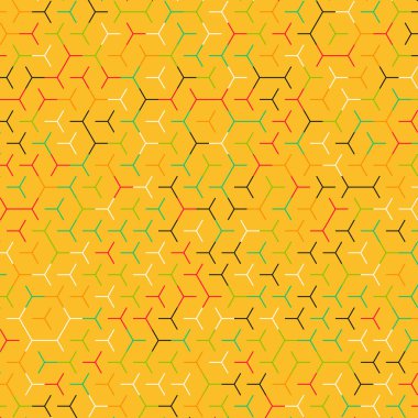  Altıgen Labirent deseni soyut illüstrasyon