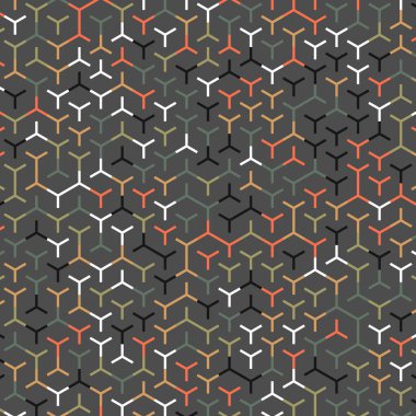  Altıgen Labirent deseni soyut illüstrasyon