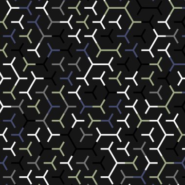  Altıgen Labirent deseni soyut illüstrasyon