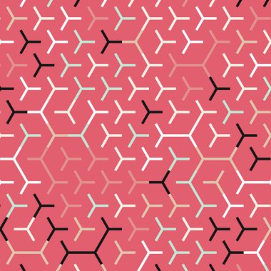  Altıgen Labirent deseni soyut illüstrasyon