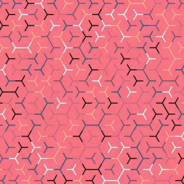  Altıgen Labirent deseni soyut illüstrasyon