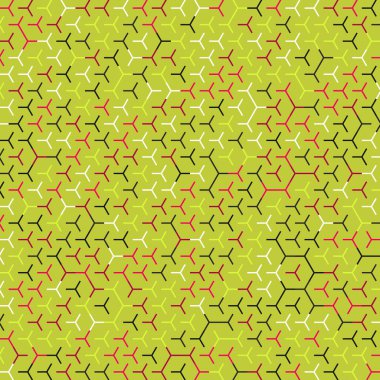  Altıgen Labirent deseni soyut illüstrasyon