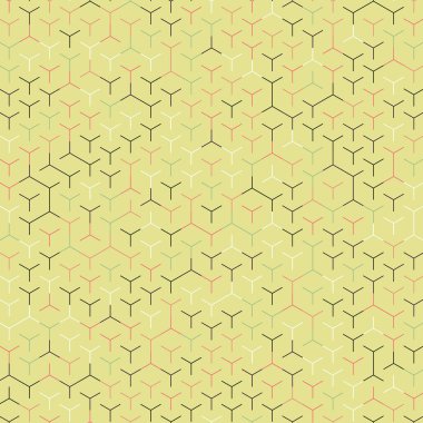  Altıgen Labirent deseni soyut illüstrasyon