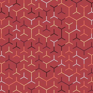  Altıgen Labirent deseni soyut illüstrasyon