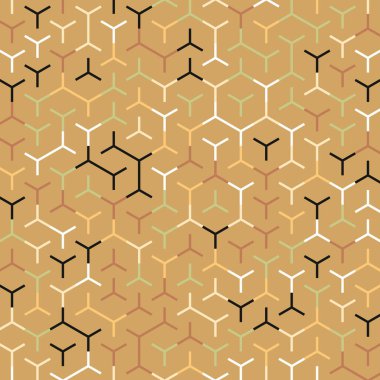  Altıgen Labirent deseni soyut illüstrasyon