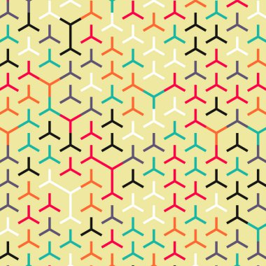  Altıgen Labirent deseni soyut illüstrasyon