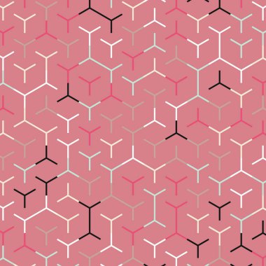  Altıgen Labirent deseni soyut illüstrasyon