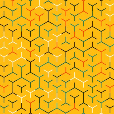  Altıgen Labirent deseni soyut illüstrasyon