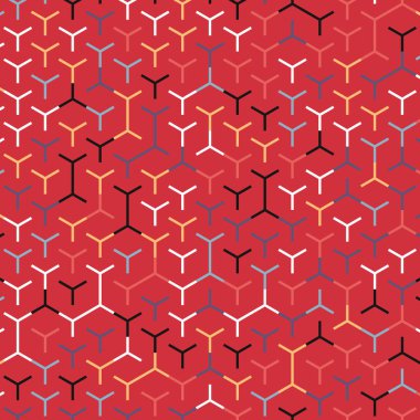  Altıgen Labirent deseni soyut illüstrasyon