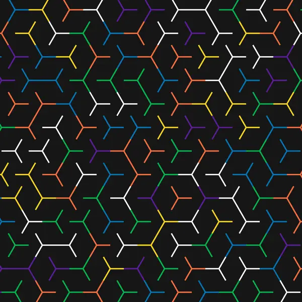  Altıgen Labirent deseni soyut illüstrasyon