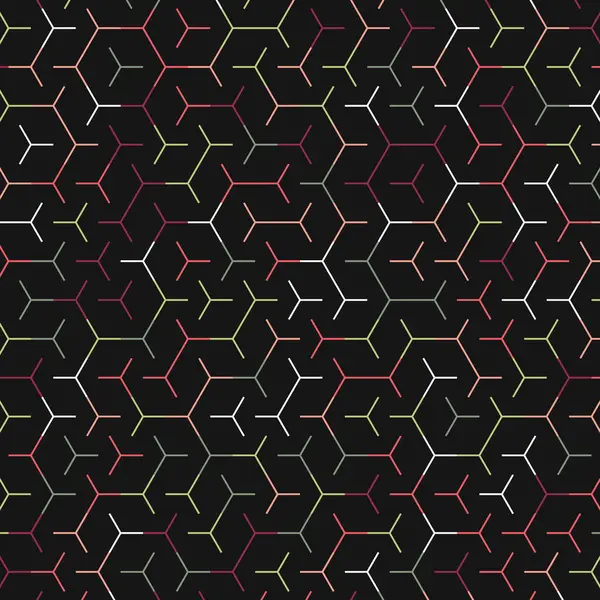  Altıgen Labirent deseni soyut illüstrasyon