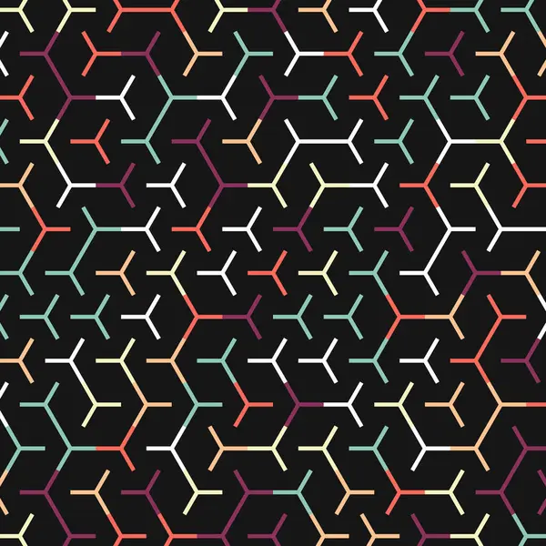  Altıgen Labirent deseni soyut illüstrasyon