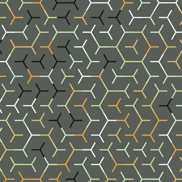  Altıgen Labirent deseni soyut illüstrasyon