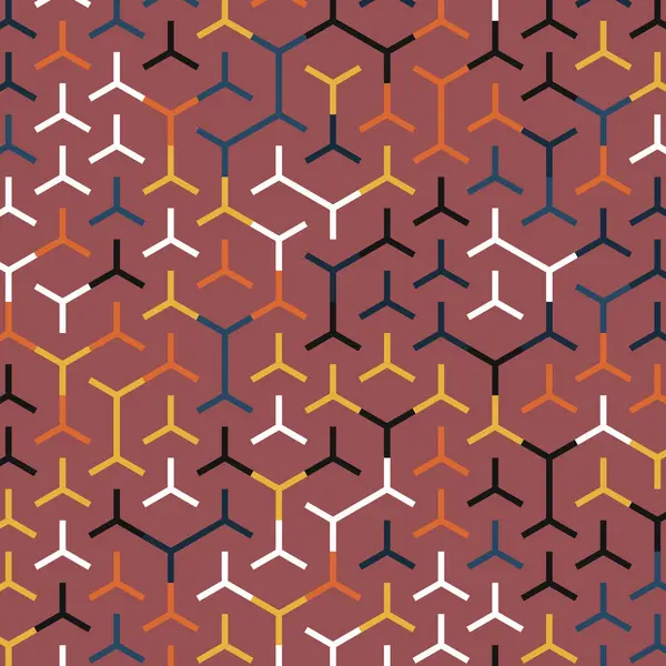  Altıgen Labirent deseni soyut illüstrasyon