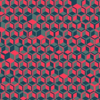  Altıgen Labirent deseni soyut illüstrasyon