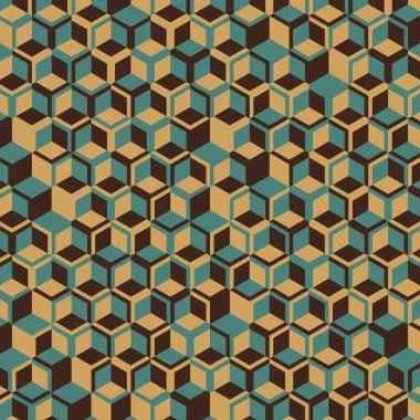  Altıgen Labirent deseni soyut illüstrasyon