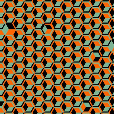  Altıgen Labirent deseni soyut illüstrasyon