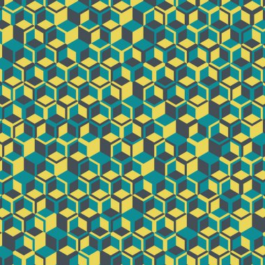  Altıgen Labirent deseni soyut illüstrasyon