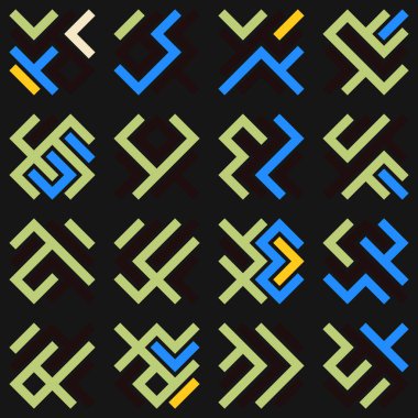 Asemic Glyph writing hieroglyph imitation abstract illustration