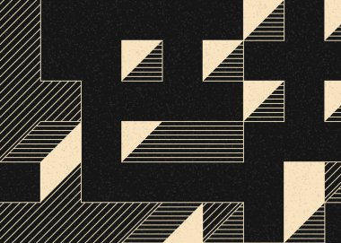 Edward Zajecs 2. Cubo 'nun 1971' deki uygulaması. Esasen 8 taştan oluşan bir Truchet fayans seti ve yerleştirme sanatı illüstrasyonu için kurallar.