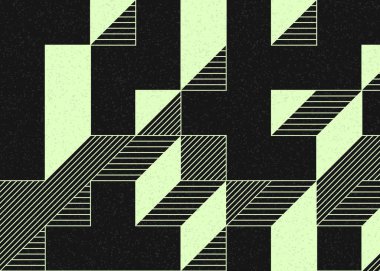 Edward Zajecs 2. Cubo 'nun 1971' deki uygulaması. Esasen 8 taştan oluşan bir Truchet fayans seti ve yerleştirme sanatı illüstrasyonu için kurallar.