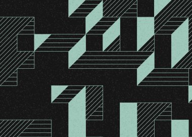 Edward Zajecs 2. Cubo 'nun 1971' deki uygulaması. Esasen 8 taştan oluşan bir Truchet fayans seti ve yerleştirme sanatı illüstrasyonu için kurallar.