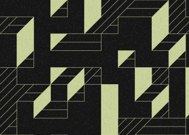 Edward Zajecs 2. Cubo 'nun 1971' deki uygulaması. Esasen 8 taştan oluşan bir Truchet fayans seti ve yerleştirme sanatı illüstrasyonu için kurallar.