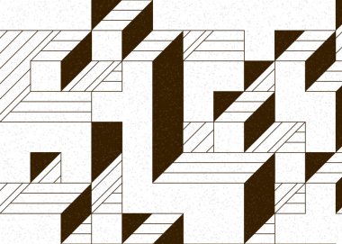 Edward Zajecs 2. Cubo 'nun 1971' deki uygulaması. Esasen 8 taştan oluşan bir Truchet fayans seti ve yerleştirme sanatı illüstrasyonu için kurallar.