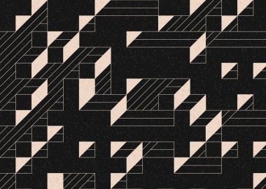 Edward Zajecs 2. Cubo 'nun 1971' deki uygulaması. Esasen 8 taştan oluşan bir Truchet fayans seti ve yerleştirme sanatı illüstrasyonu için kurallar.