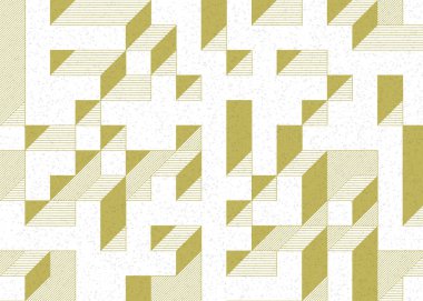 Edward Zajecs 2. Cubo 'nun 1971' deki uygulaması. Esasen 8 taştan oluşan bir Truchet fayans seti ve yerleştirme sanatı illüstrasyonu için kurallar.