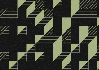 Edward Zajecs 2. Cubo 'nun 1971' deki uygulaması. Esasen 8 taştan oluşan bir Truchet fayans seti ve yerleştirme sanatı illüstrasyonu için kurallar.