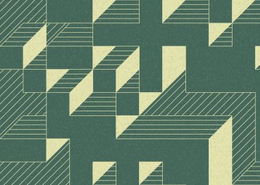 Edward Zajecs 2. Cubo 'nun 1971' deki uygulaması. Esasen 8 taştan oluşan bir Truchet fayans seti ve yerleştirme sanatı illüstrasyonu için kurallar.