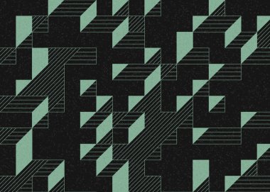 Edward Zajecs 2. Cubo 'nun 1971' deki uygulaması. Esasen 8 taştan oluşan bir Truchet fayans seti ve yerleştirme sanatı illüstrasyonu için kurallar.