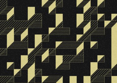 Edward Zajecs 2. Cubo 'nun 1971' deki uygulaması. Esasen 8 taştan oluşan bir Truchet fayans seti ve yerleştirme sanatı illüstrasyonu için kurallar.