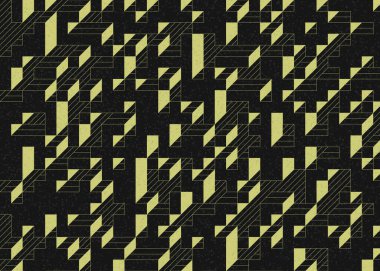 Edward Zajecs 2. Cubo 'nun 1971' deki uygulaması. Esasen 8 taştan oluşan bir Truchet fayans seti ve yerleştirme sanatı illüstrasyonu için kurallar.