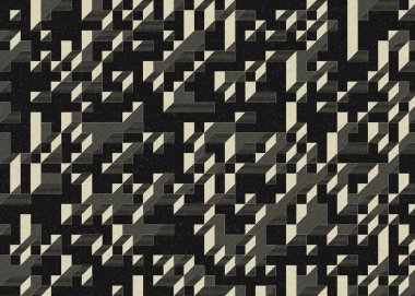 Edward Zajecs 2. Cubo 'nun 1971' deki uygulaması. Esasen 8 taştan oluşan bir Truchet fayans seti ve yerleştirme sanatı illüstrasyonu için kurallar.