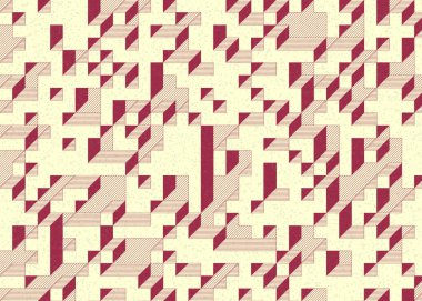 Edward Zajecs 2. Cubo 'nun 1971' deki uygulaması. Esasen 8 taştan oluşan bir Truchet fayans seti ve yerleştirme sanatı illüstrasyonu için kurallar.