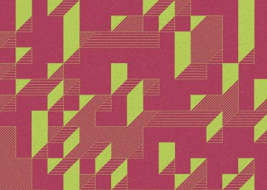 Edward Zajecs 2. Cubo 'nun 1971' deki uygulaması. Esasen 8 taştan oluşan bir Truchet fayans seti ve yerleştirme sanatı illüstrasyonu için kurallar.