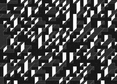 Edward Zajecs 2. Cubo 'nun 1971' deki uygulaması. Esasen 8 taştan oluşan bir Truchet fayans seti ve yerleştirme sanatı illüstrasyonu için kurallar.