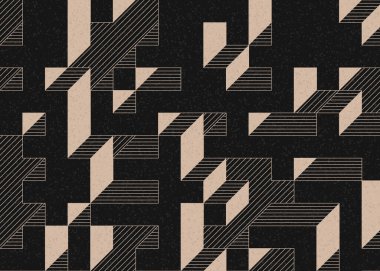 Edward Zajecs 2. Cubo 'nun 1971' deki uygulaması. Esasen 8 taştan oluşan bir Truchet fayans seti ve yerleştirme sanatı illüstrasyonu için kurallar.