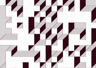 Edward Zajecs 2. Cubo 'nun 1971' deki uygulaması. Esasen 8 taştan oluşan bir Truchet fayans seti ve yerleştirme sanatı illüstrasyonu için kurallar.