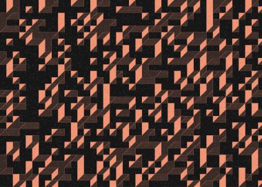 Edward Zajecs 2. Cubo 'nun 1971' deki uygulaması. Esasen 8 taştan oluşan bir Truchet fayans seti ve yerleştirme sanatı illüstrasyonu için kurallar.