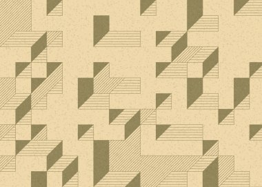 Edward Zajecs 2. Cubo 'nun 1971' deki uygulaması. Esasen 8 taştan oluşan bir Truchet fayans seti ve yerleştirme sanatı illüstrasyonu için kurallar.