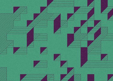 Edward Zajecs 2. Cubo 'nun 1971' deki uygulaması. Esasen 8 taştan oluşan bir Truchet fayans seti ve yerleştirme sanatı illüstrasyonu için kurallar.