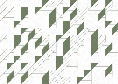 Edward Zajecs 2. Cubo 'nun 1971' deki uygulaması. Esasen 8 taştan oluşan bir Truchet fayans seti ve yerleştirme sanatı illüstrasyonu için kurallar.