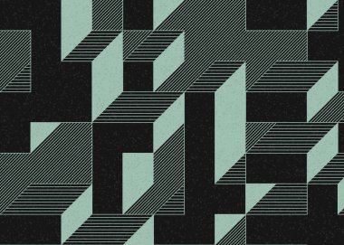 Edward Zajecs 2. Cubo 'nun 1971' deki uygulaması. Esasen 8 taştan oluşan bir Truchet fayans seti ve yerleştirme sanatı illüstrasyonu için kurallar.