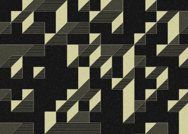 Edward Zajecs 2. Cubo 'nun 1971' deki uygulaması. Esasen 8 taştan oluşan bir Truchet fayans seti ve yerleştirme sanatı illüstrasyonu için kurallar.