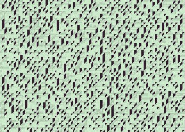 Edward Zajecs 2. Cubo 'nun 1971' deki uygulaması. Esasen 8 taştan oluşan bir Truchet fayans seti ve yerleştirme sanatı illüstrasyonu için kurallar.