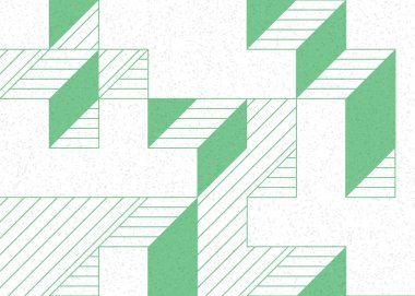 Edward Zajecs 2. Cubo 'nun 1971' deki uygulaması. Esasen 8 taştan oluşan bir Truchet fayans seti ve yerleştirme sanatı illüstrasyonu için kurallar.